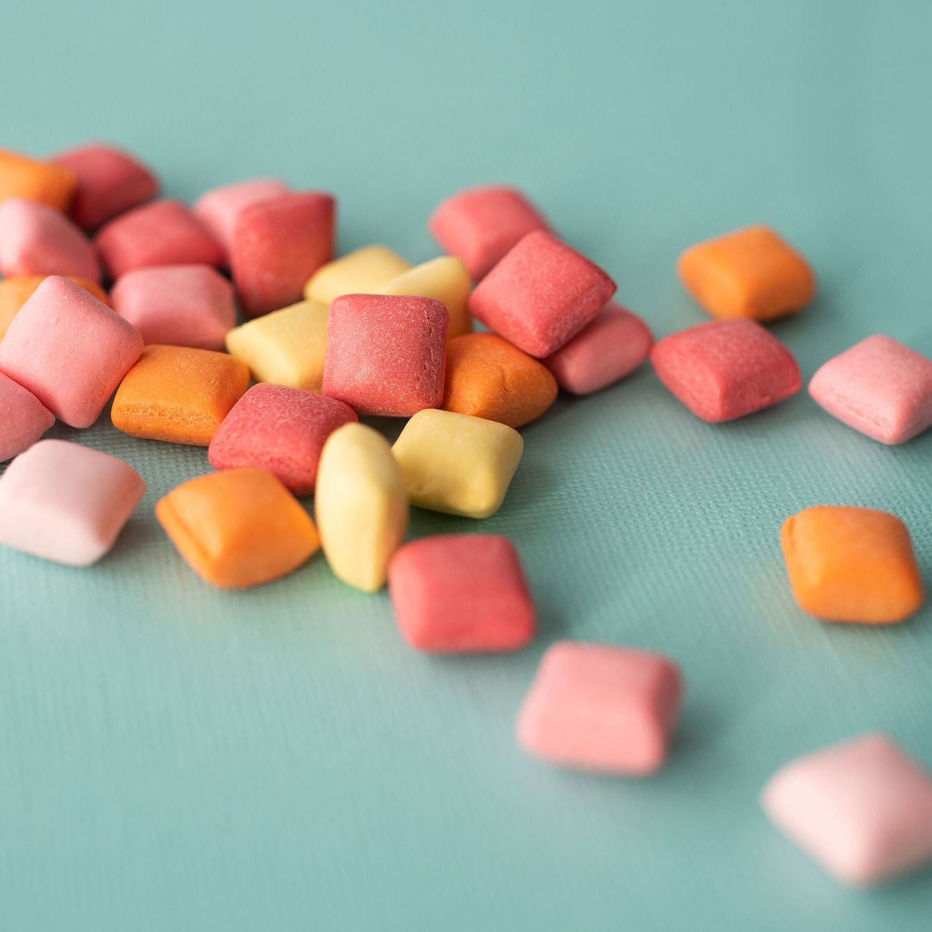 Freeze Dried Starbursts Minis Original Now Frost Bites Fruity Favorites Blue Background