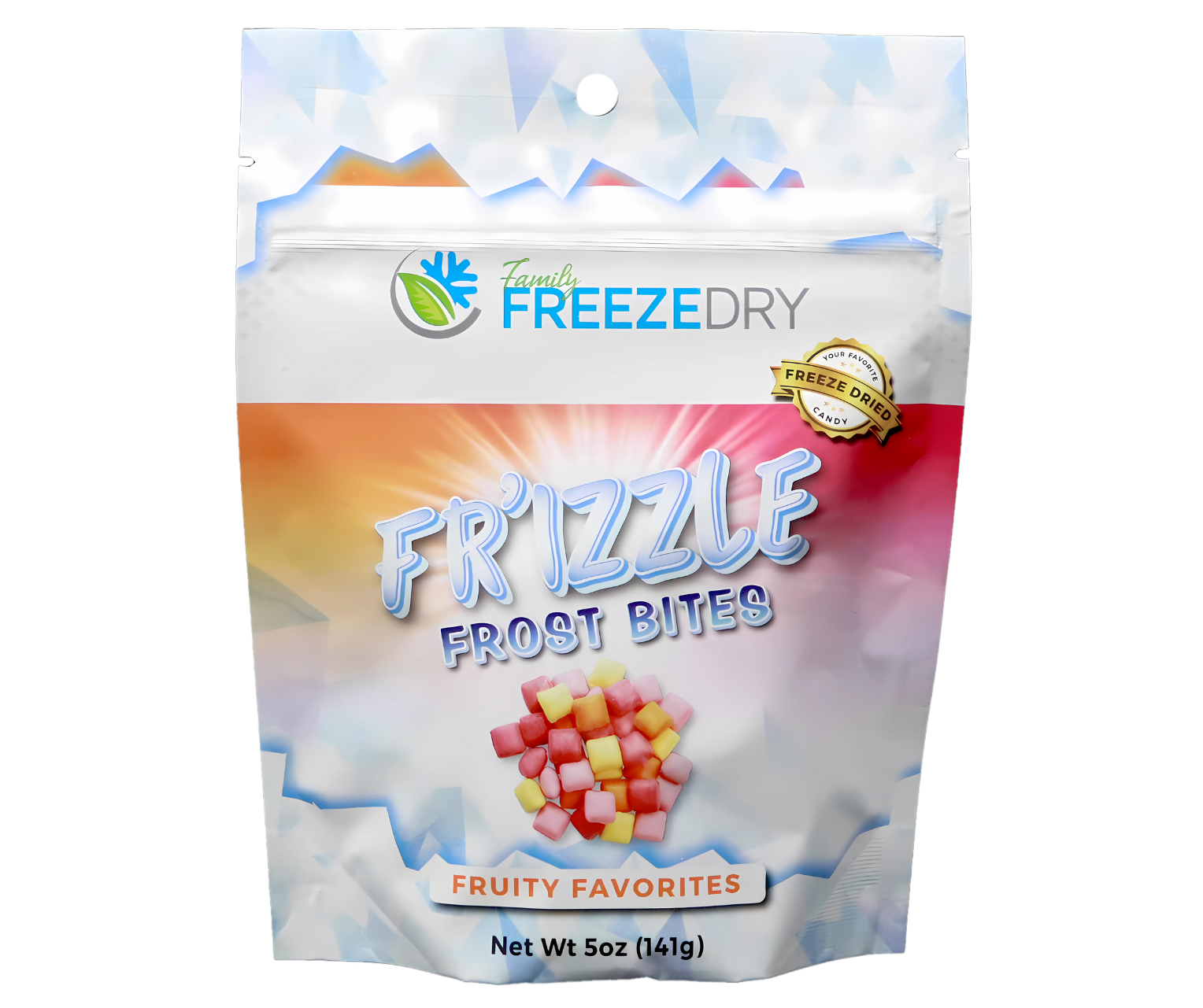 Fruity Favorites Frost Bites freeze-dried Starburst Mini Original candy with a fruity burst and crunchy texture