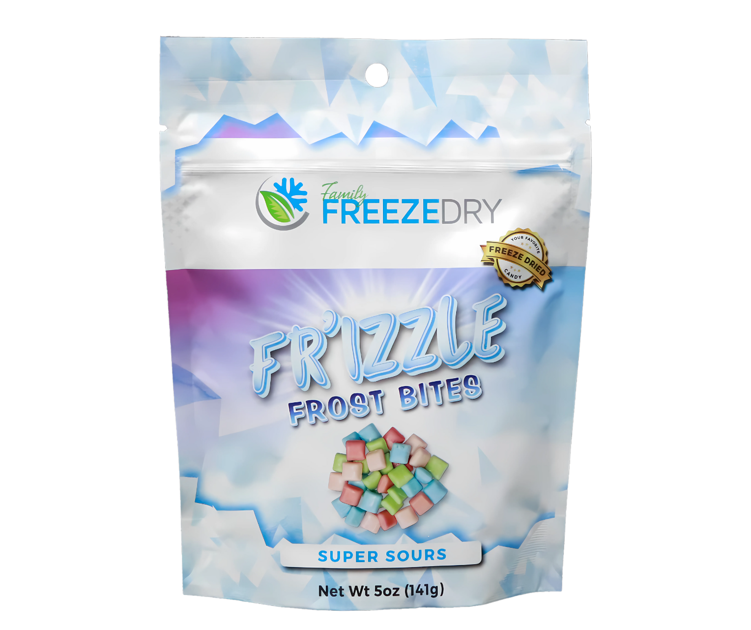 Super Sours Frost Bites freeze-dried candy with tangy, sour Starburst-inspired flavor