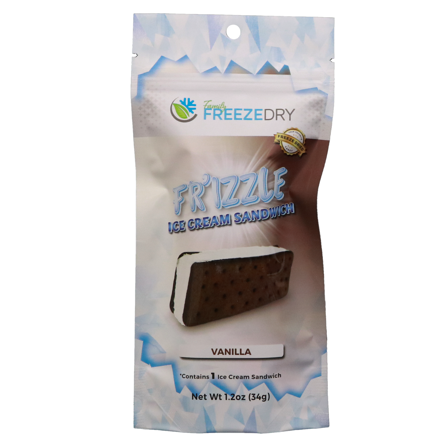 Vanilla Ice Cream Sandwich freeze-dried candy with creamy vanilla flavor and satisfying crunch