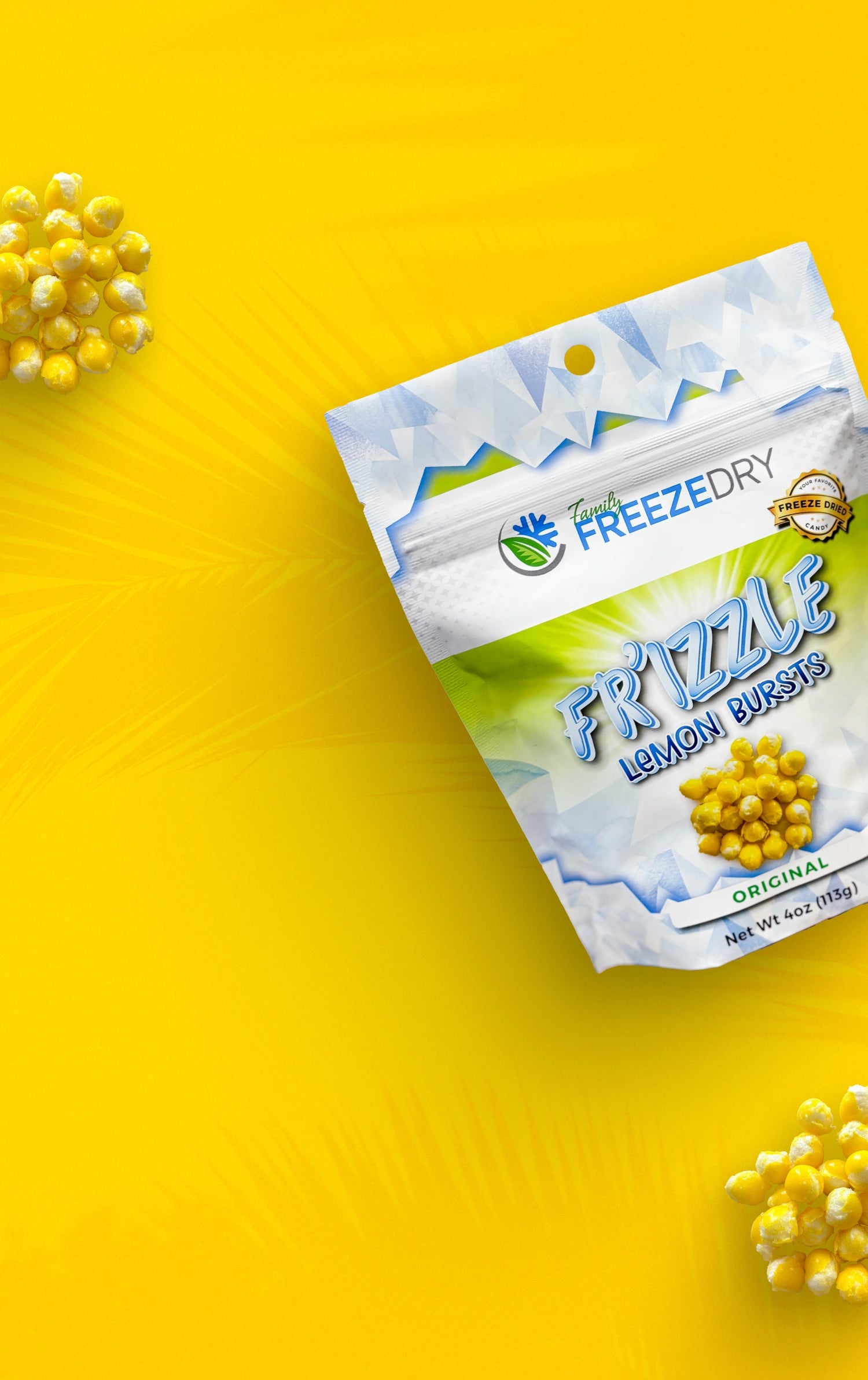 Lemon Burst, Yellow, Background, Mobile, Freeze Dry, Freeze Dried Candy