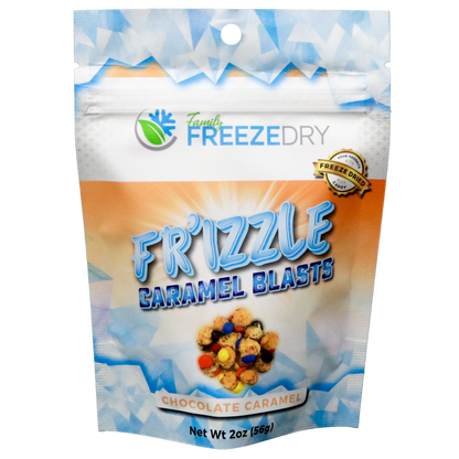 Caramel Blasts freeze-dried candy with a rich, caramel flavor and satisfying crunch