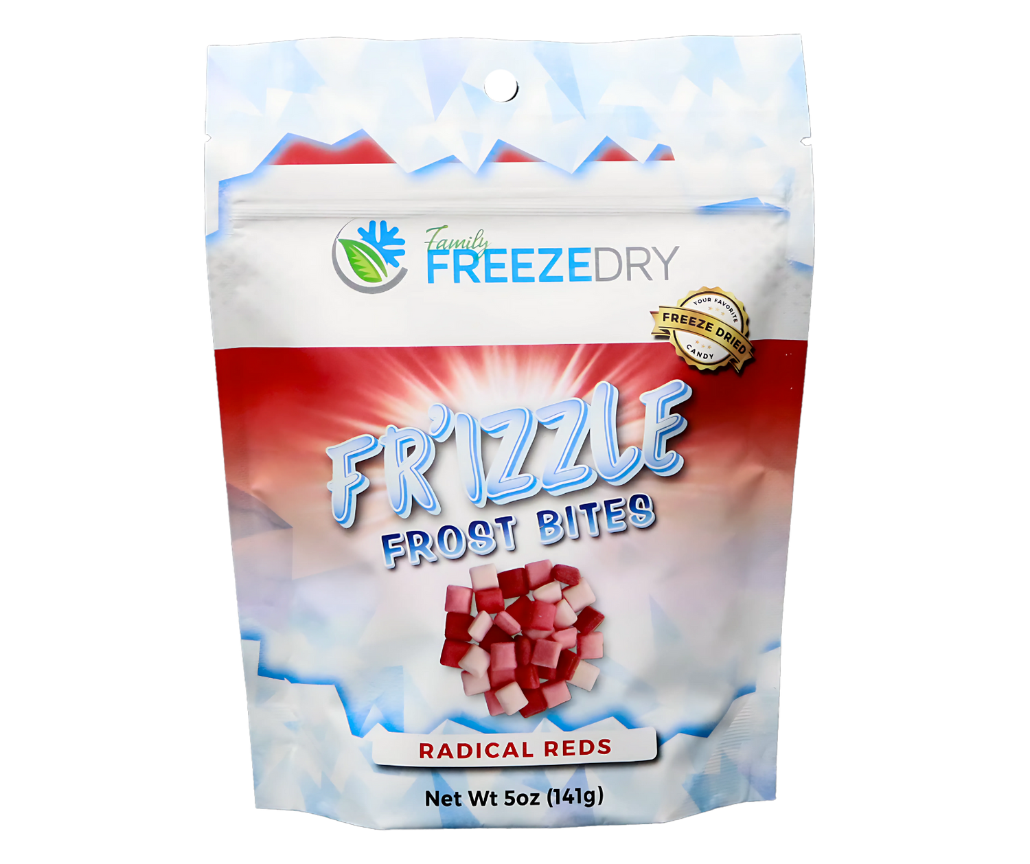 Radical Reds Frost Bites freeze-dried candy with bold and fruity starburst flavors in every crunchy bite