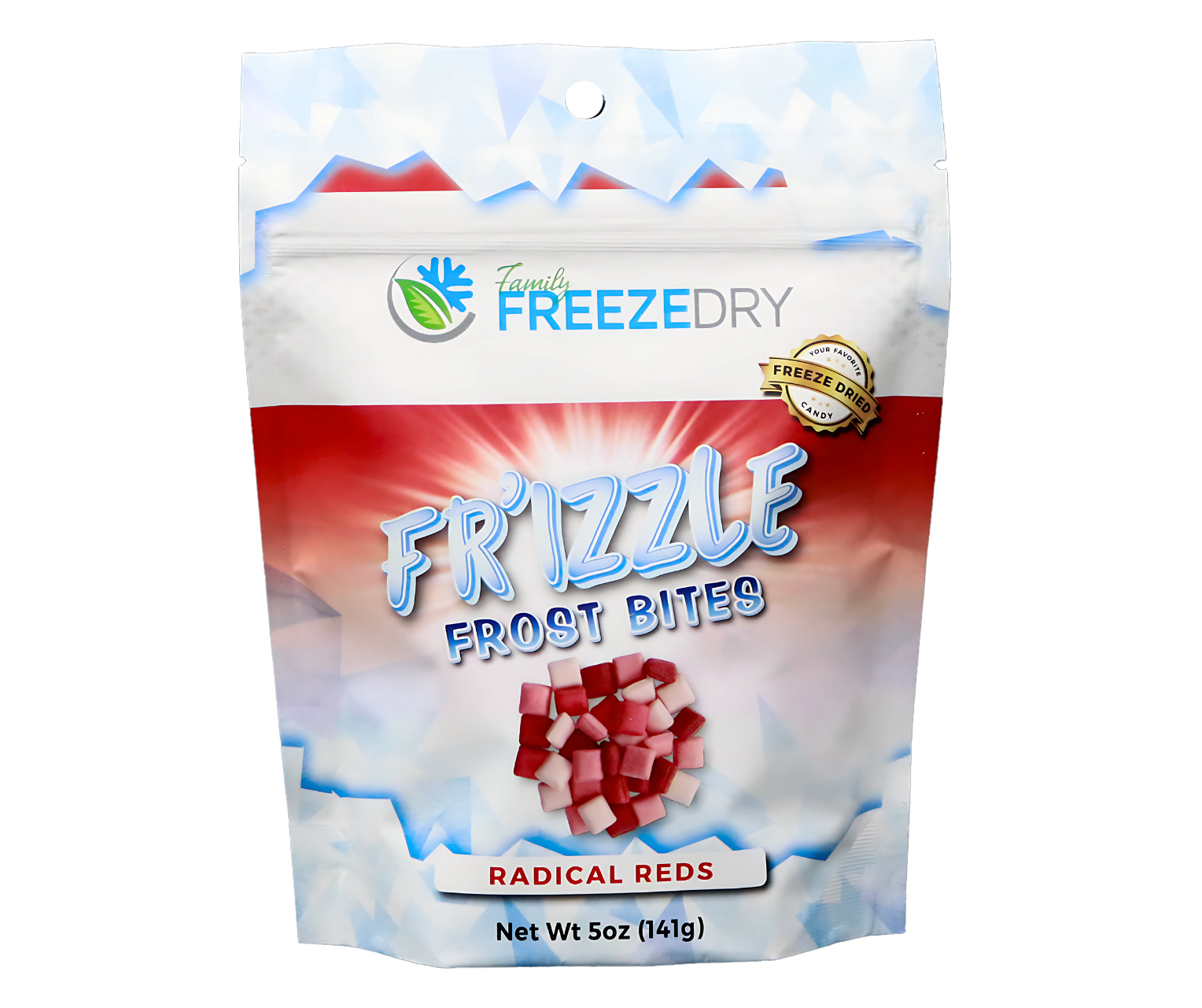 Radical Reds Frost Bites freeze-dried candy with bold and fruity starburst flavors in every crunchy bite