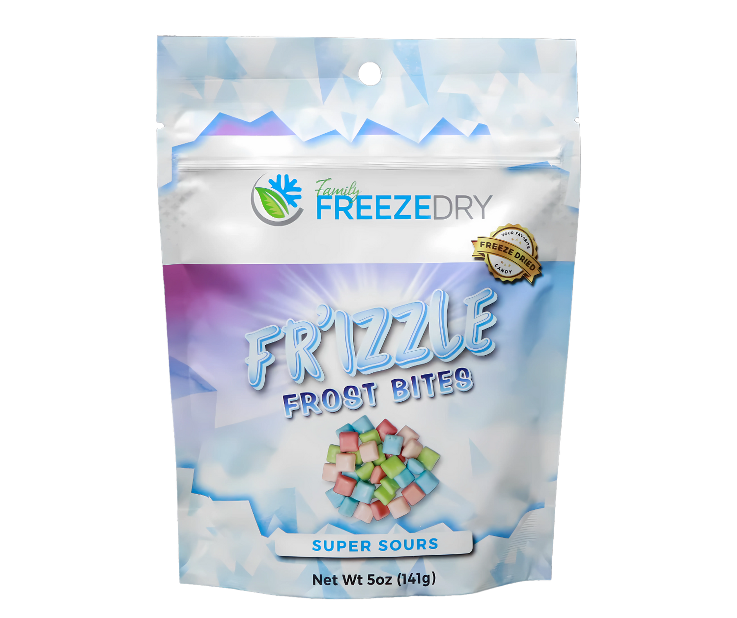 Super Sours Frost Bites freeze-dried candy with tangy, sour Starburst-inspired flavor