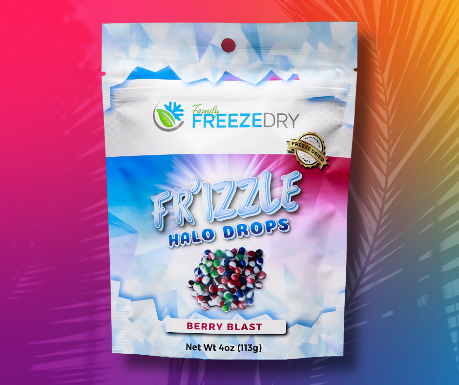 Halo Drops Berry Blast brings the wild berry party! A crunchy, freeze-dried twist on your favorite juicy flavors.