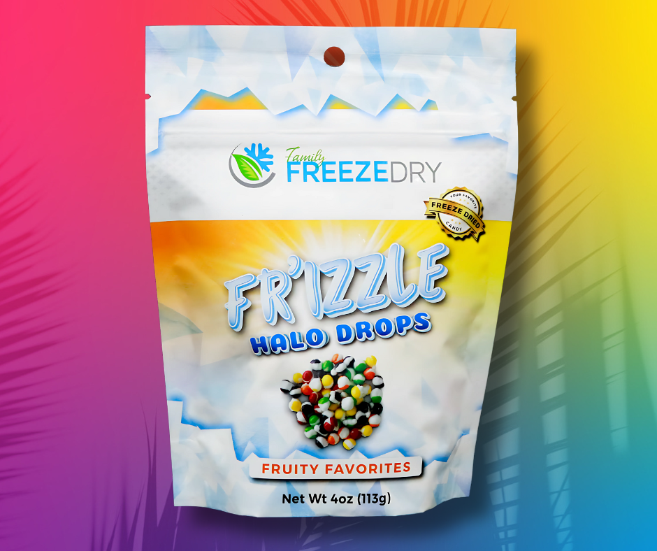 Halo Drops Fruity Favorites are colorful, crunchy, and bursting with classic fruit flavors. Freeze-dried for next-level texture and flavor!