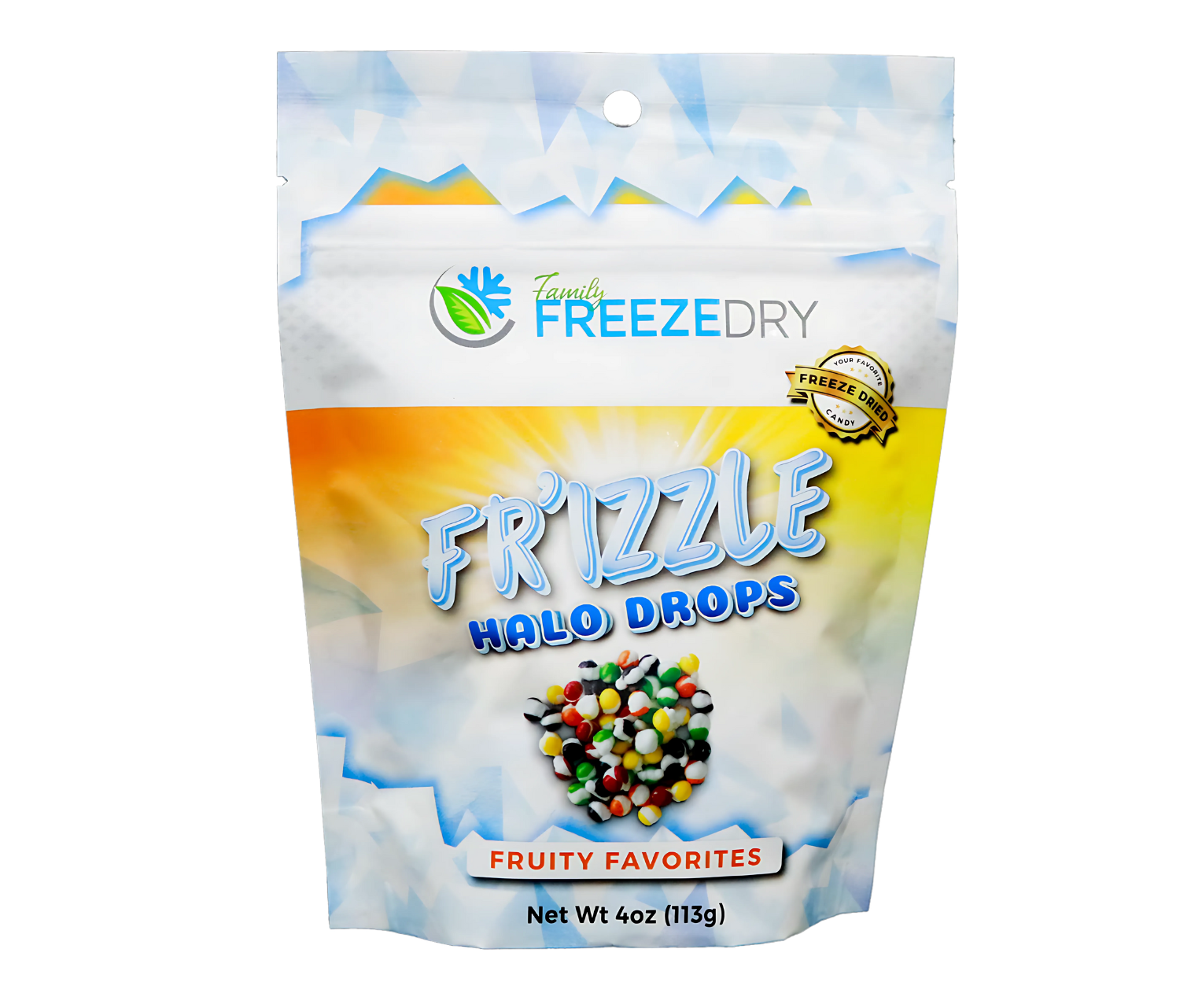 Fruity Favorites Halo Drops freeze-dried candy with classic Skittles flavors in a crunchy bite